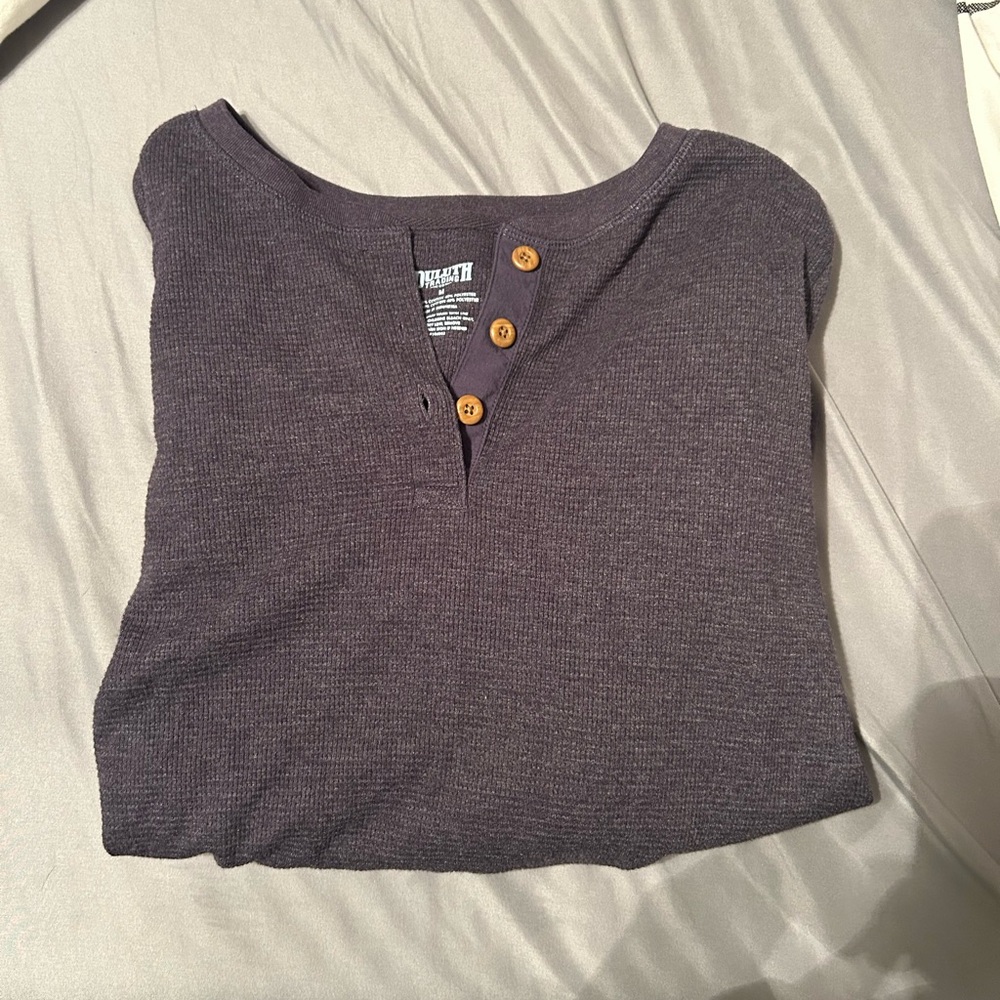 Women's Blue Henley Top
